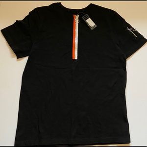 Kite Club Short Sleeve Black T Shirt with Zip